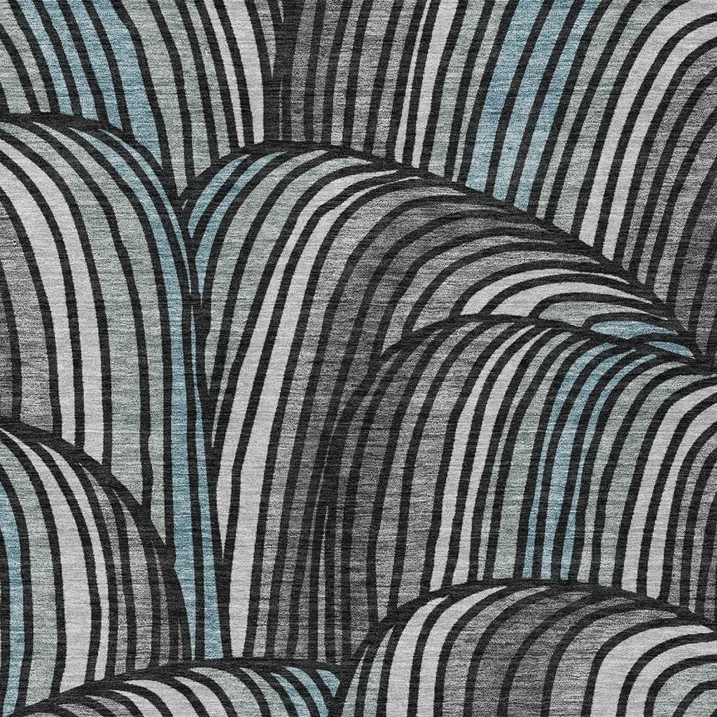 8' X 10' Black And Gray Abstract Washable Indoor Outdoor Area Rug Homeroots Outdoor