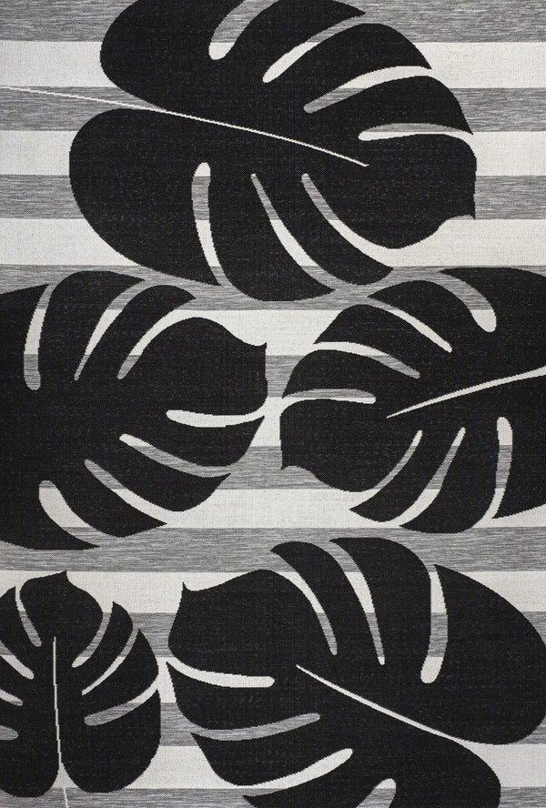8' X 10' Black And Gray Floral Indoor Outdoor Area Rug Homeroots Outdoor