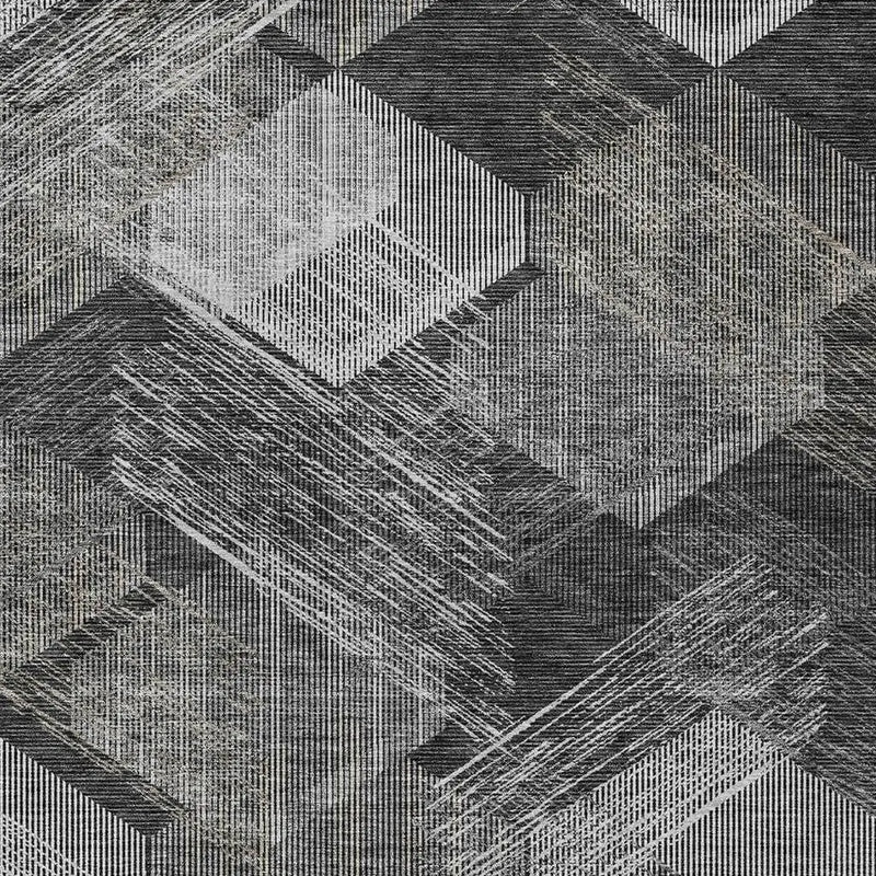 8' X 10' Black And Gray Geometric Washable Indoor Outdoor Area Rug Homeroots Outdoor