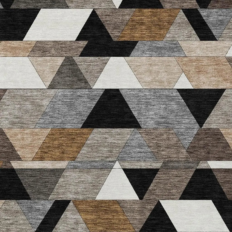 8' X 10' Black And Gray Geometric Washable Indoor Outdoor Area Rug Homeroots Outdoor