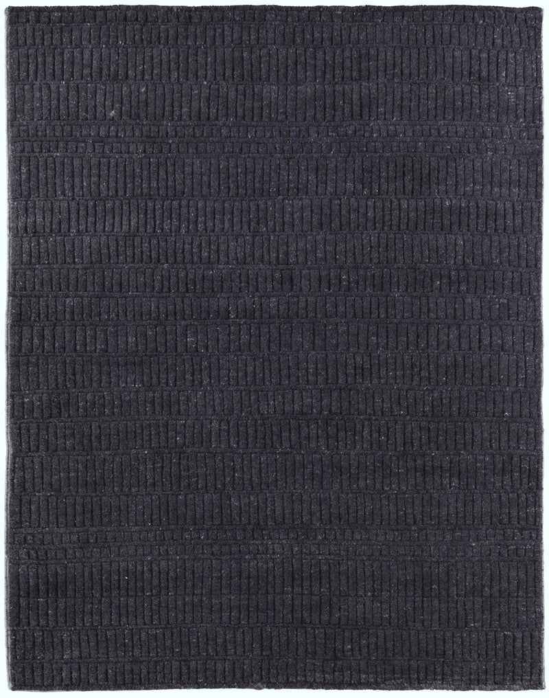 8' X 10' Black And Gray Wool Hand Knotted Area Rug Homeroots Home Decor