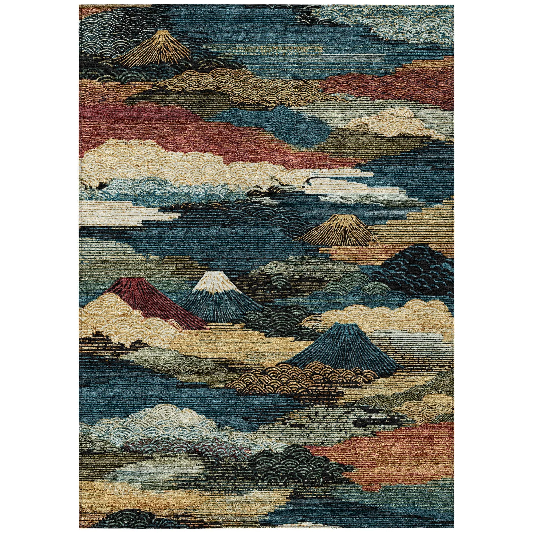 8' X 10' Black And Ivory Abstract Washable Indoor Outdoor Area Rug Homeroots Outdoor
