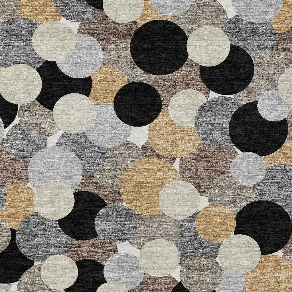 8' X 10' Black And Ivory Geometric Washable Indoor Outdoor Area Rug Homeroots Outdoor