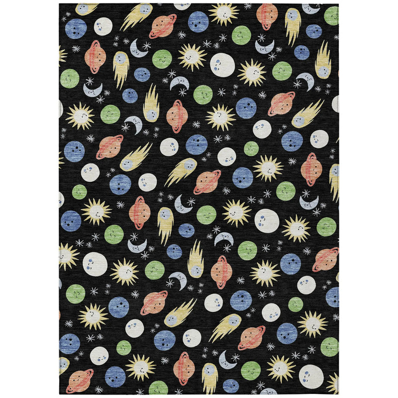 8' X 10' Black And Ivory Geometric Washable Indoor Outdoor Area Rug Homeroots Outdoor