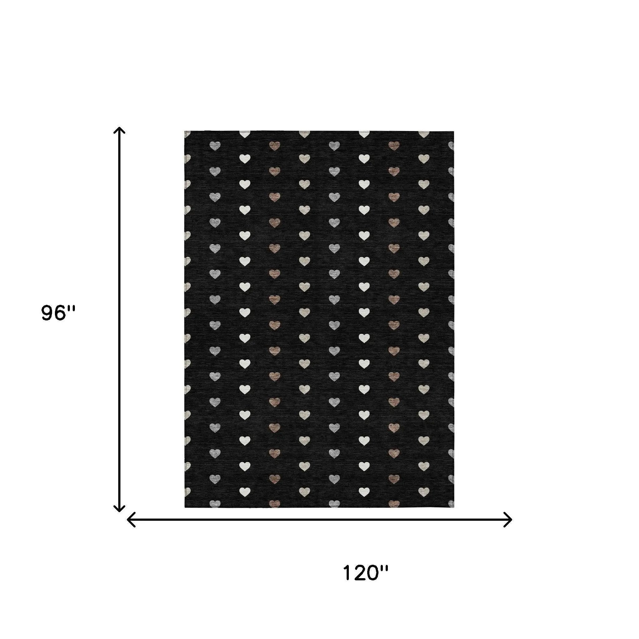 8' X 10' Black And Ivory Geometric Washable Indoor Outdoor Area Rug Homeroots Outdoor