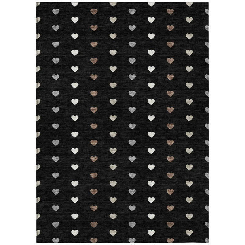 8' X 10' Black And Ivory Geometric Washable Indoor Outdoor Area Rug Homeroots Outdoor