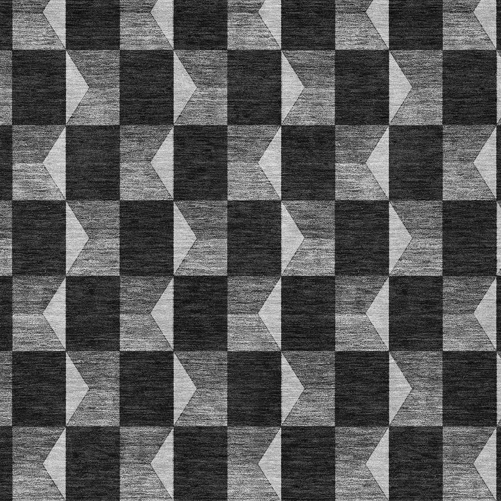 8' X 10' Black And Ivory Geometric Washable Indoor Outdoor Area Rug Homeroots Outdoor