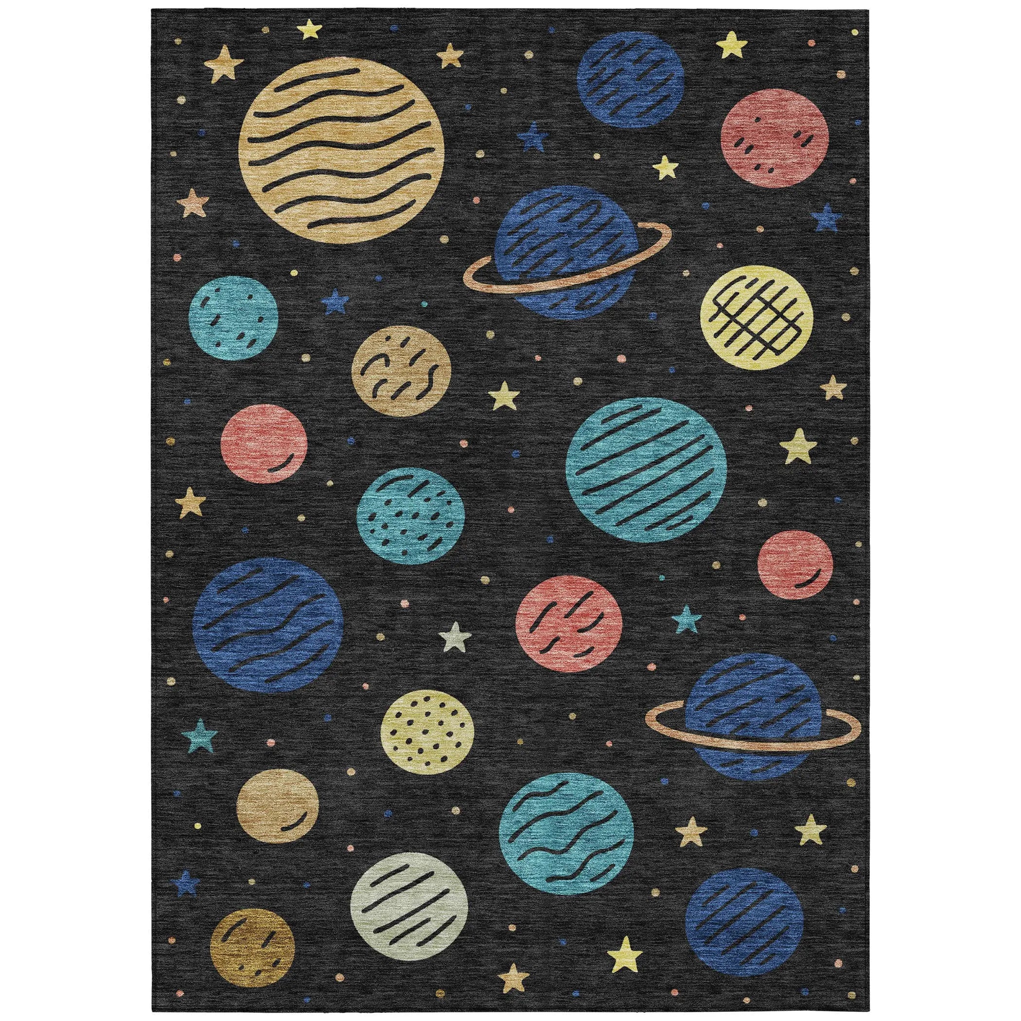 8' X 10' Black And Navy Blue Floral Washable Indoor Outdoor Area Rug Homeroots Outdoor