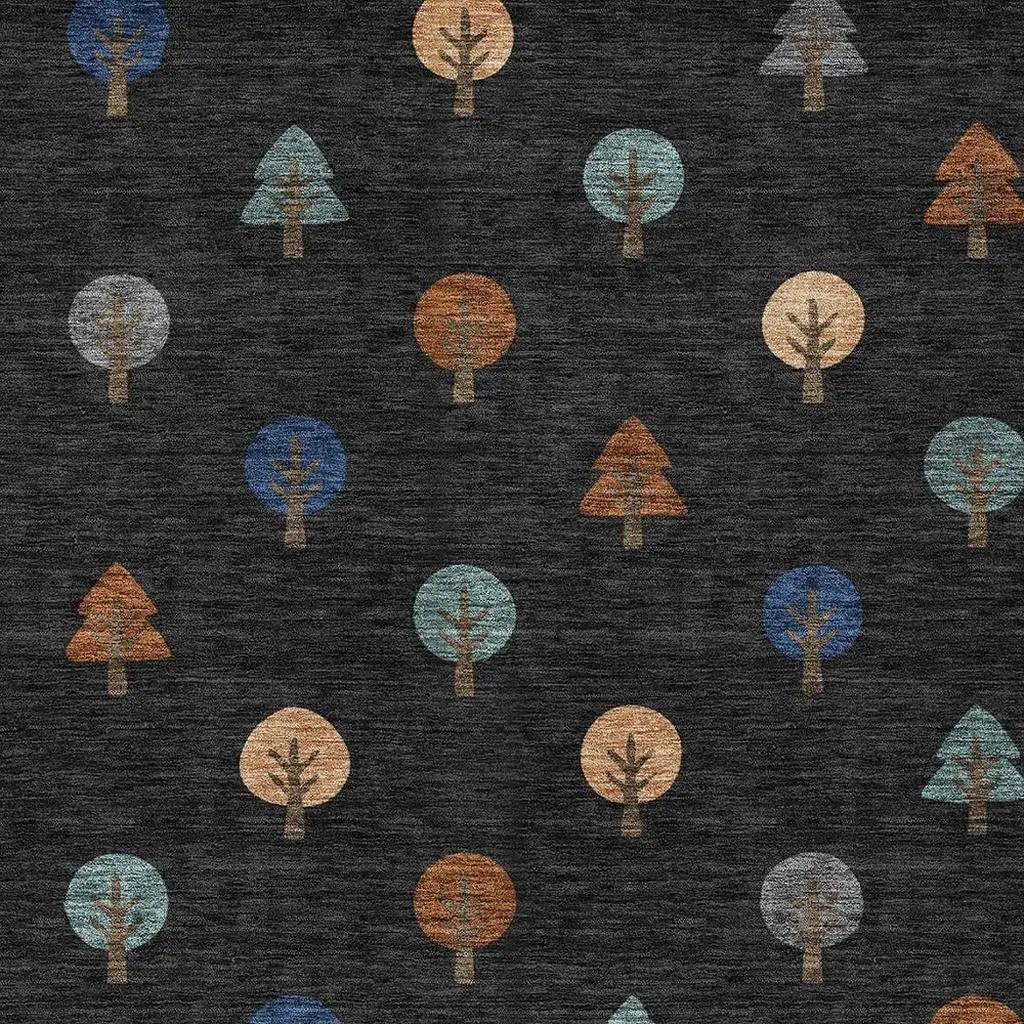 8' X 10' Black And Navy Blue Geometric Washable Indoor Outdoor Area Rug Homeroots Outdoor