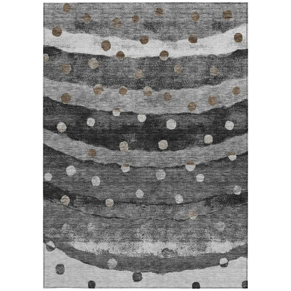 8' X 10' Black And Navy Blue Striped Washable Indoor Outdoor Area Rug Homeroots Outdoor