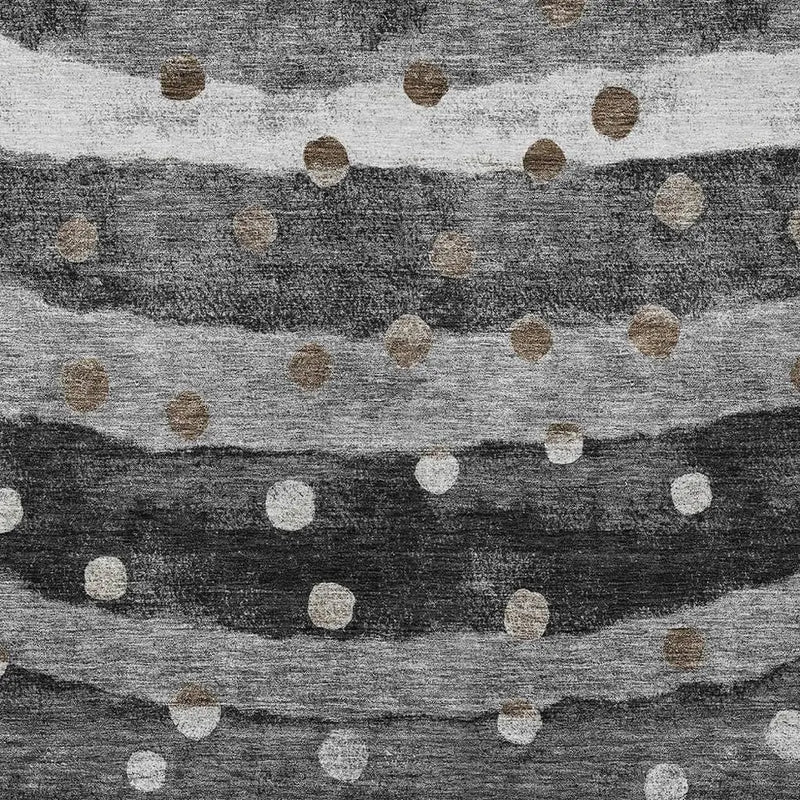 8' X 10' Black And Navy Blue Striped Washable Indoor Outdoor Area Rug Homeroots Outdoor