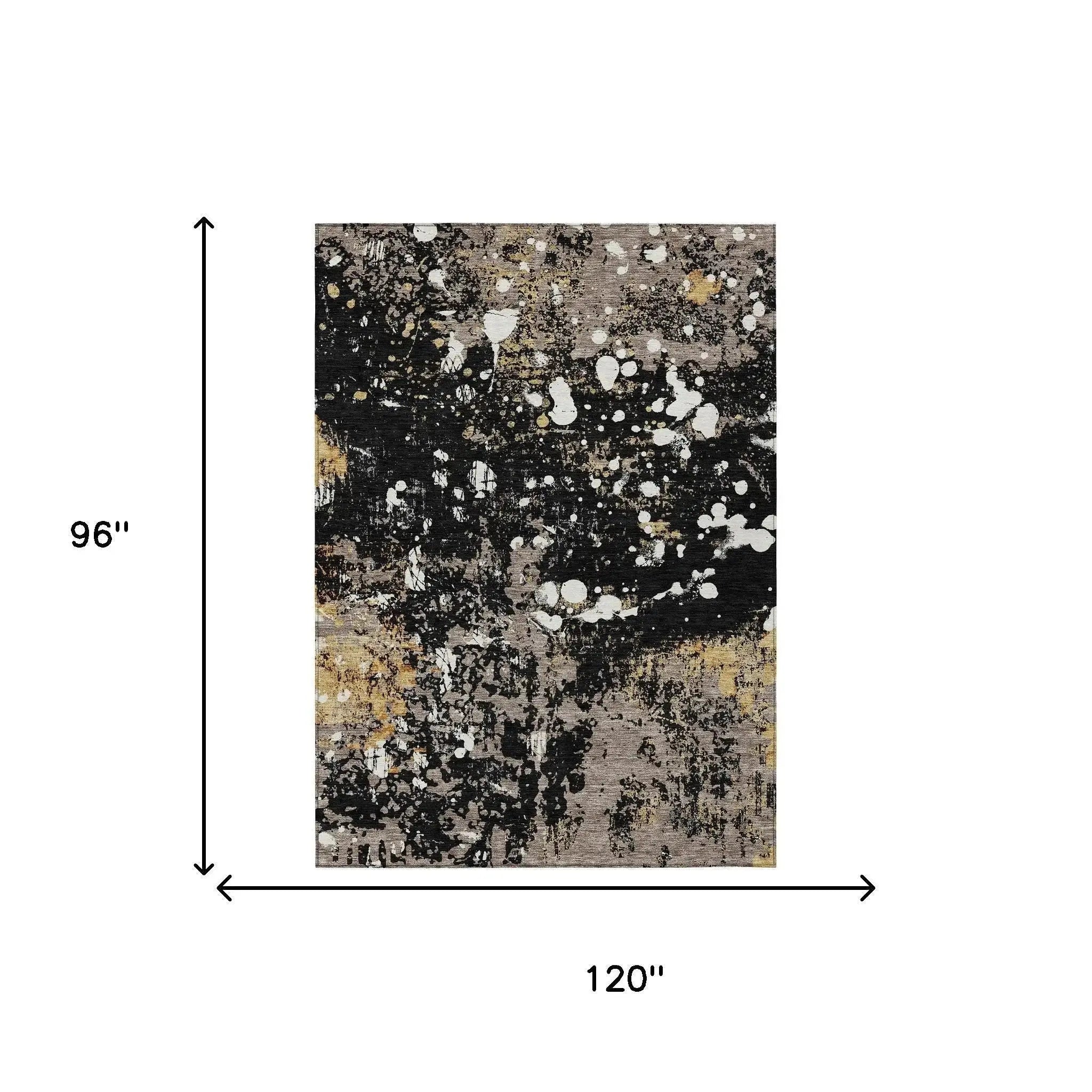 8' X 10' Black And Silver Abstract Washable Indoor Outdoor Area Rug Homeroots Outdoor