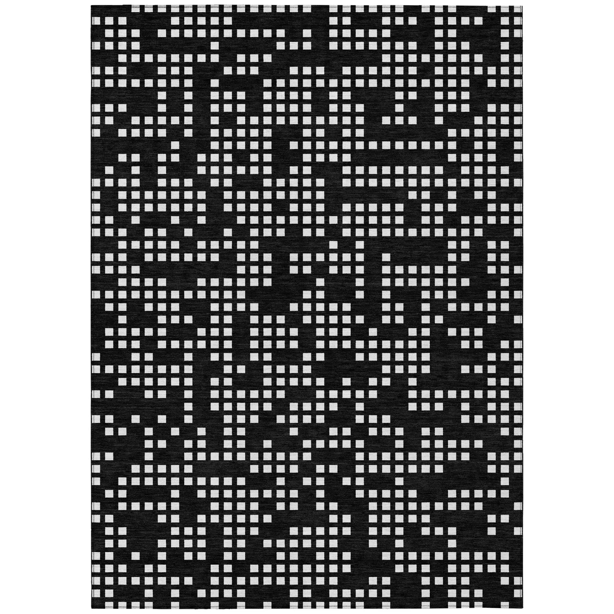 8' X 10' Black And White Abstract Washable Indoor Outdoor Area Rug Homeroots Outdoor