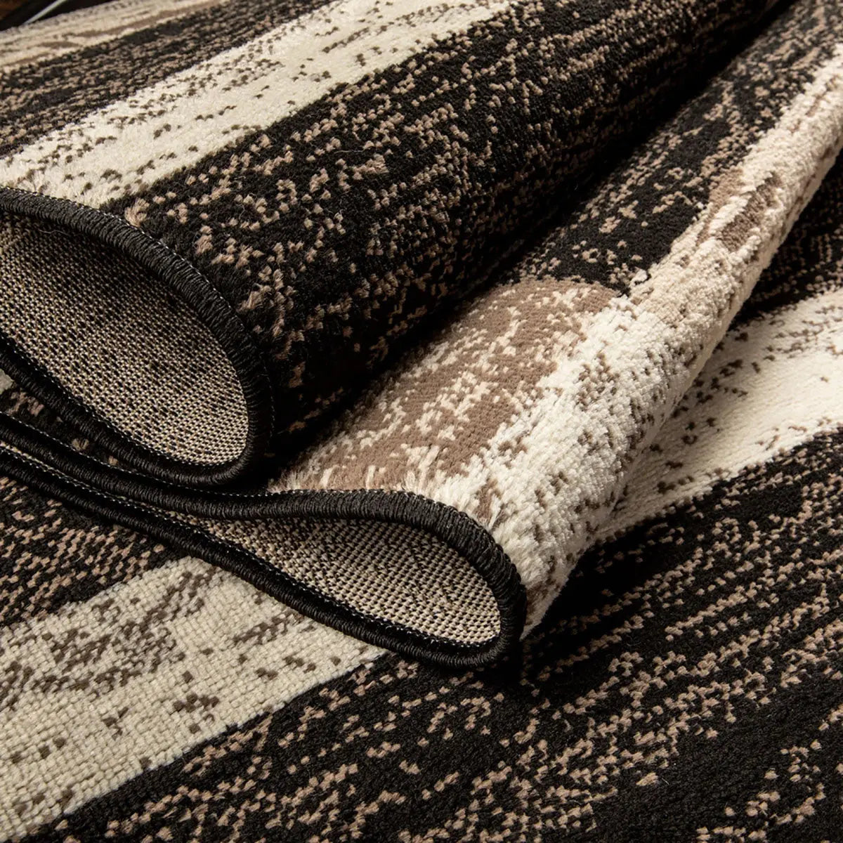8' X 10' Black Brown And Beige Patchwork Area Rug Homeroots Home Decor