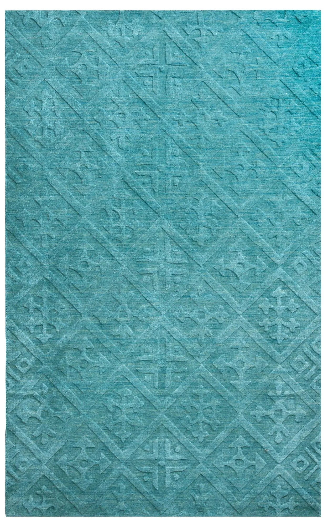 8' X 10' Blue And Aqua Wool Geometric Hand Tufted Area Rug Homeroots Home Decor