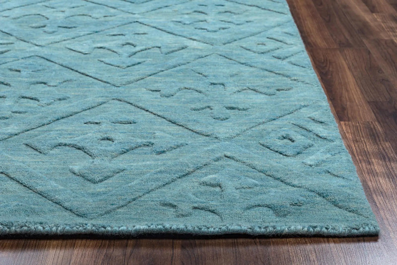 8' X 10' Blue And Aqua Wool Geometric Hand Tufted Area Rug Homeroots Home Decor