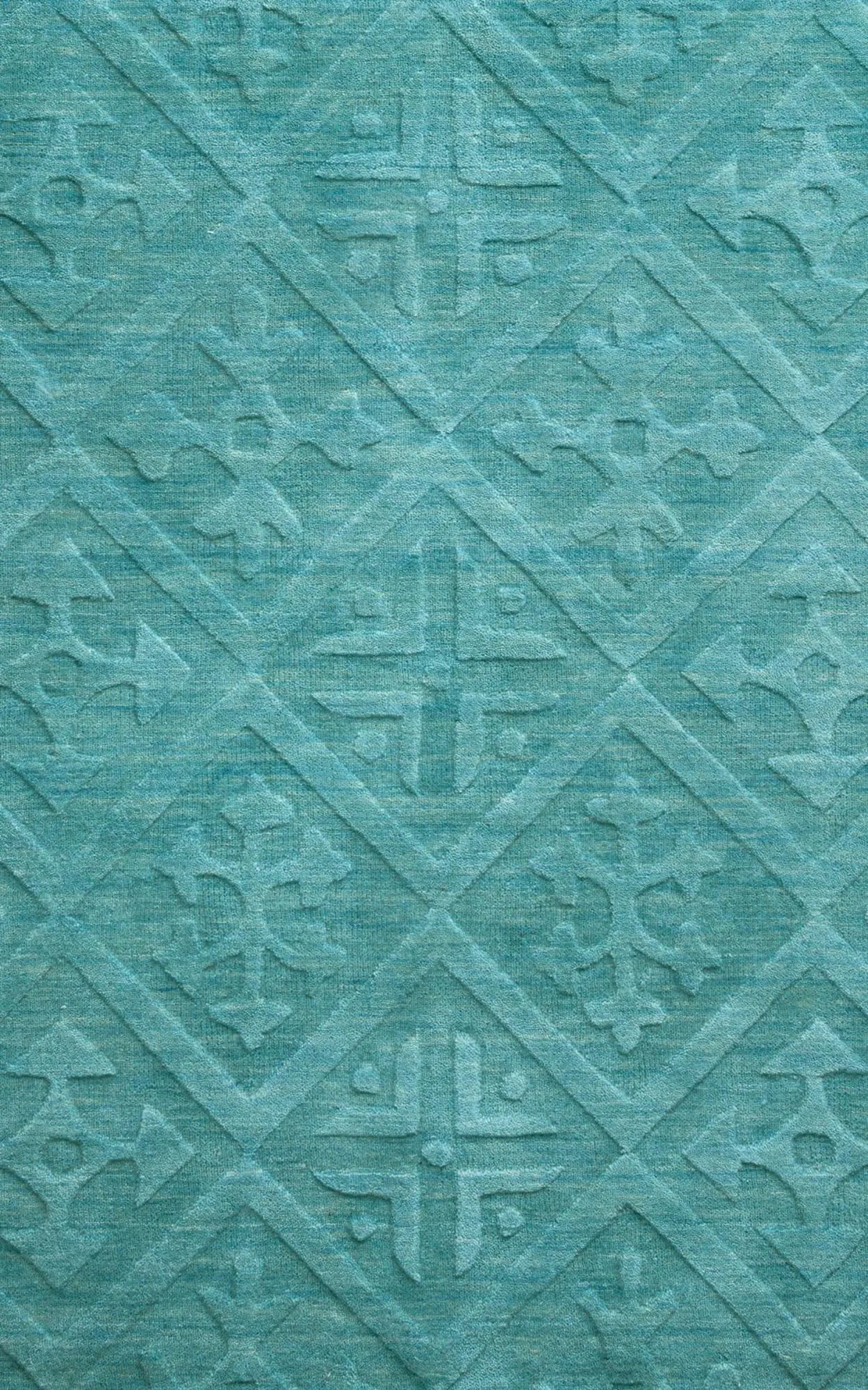 8' X 10' Blue And Aqua Wool Geometric Hand Tufted Area Rug Homeroots Home Decor