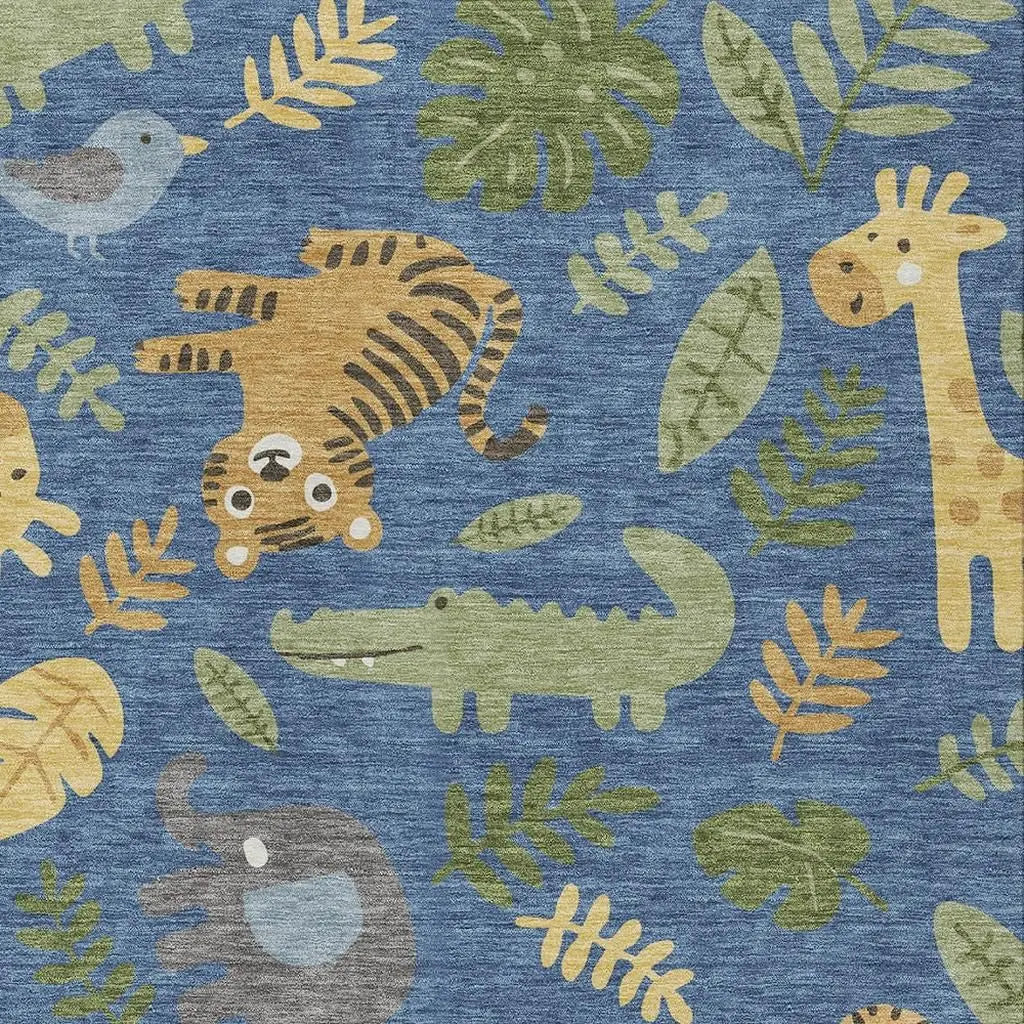 8' X 10' Blue And Beige Abstract Washable Indoor Outdoor Area Rug Homeroots Outdoor