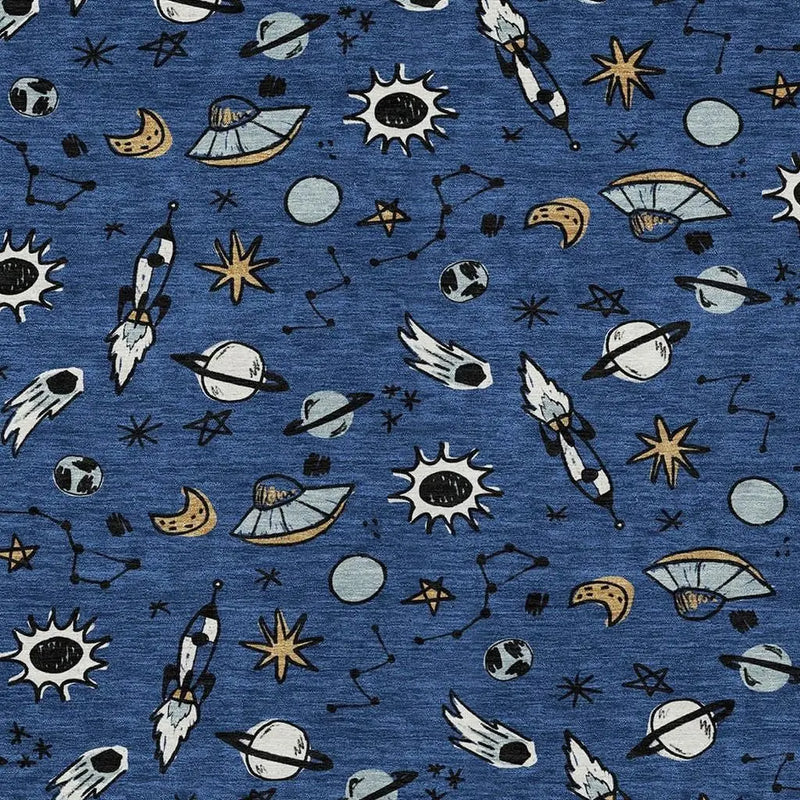 8' X 10' Blue And Black Animal Print Washable Indoor Outdoor Area Rug Homeroots Outdoor
