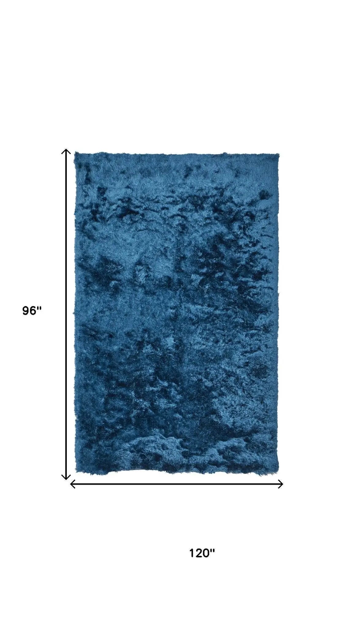 8' X 10' Blue And Black Shag Hand Tufted Area Rug Homeroots Home Decor
