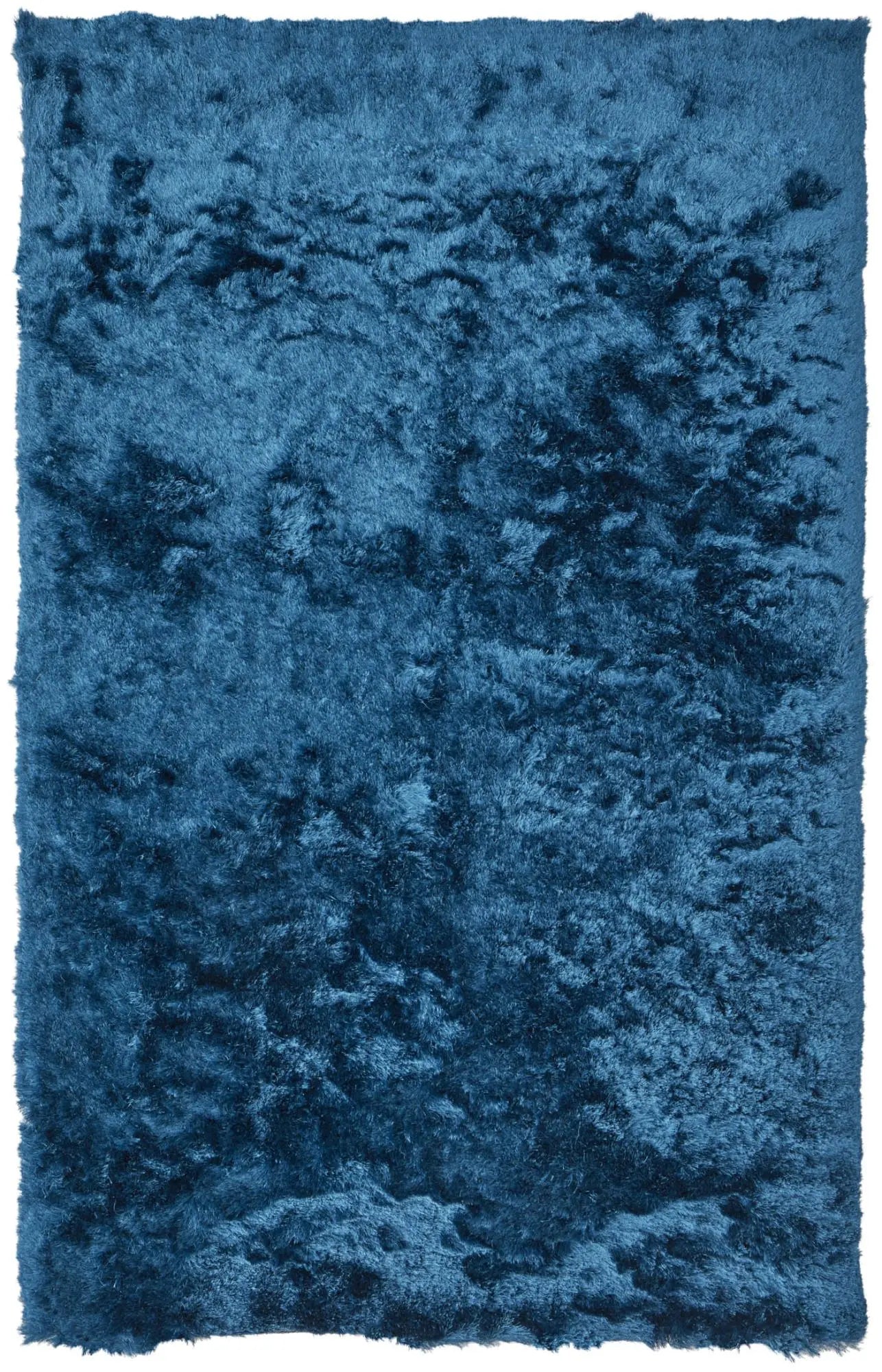 8' X 10' Blue And Black Shag Hand Tufted Area Rug Homeroots Home Decor