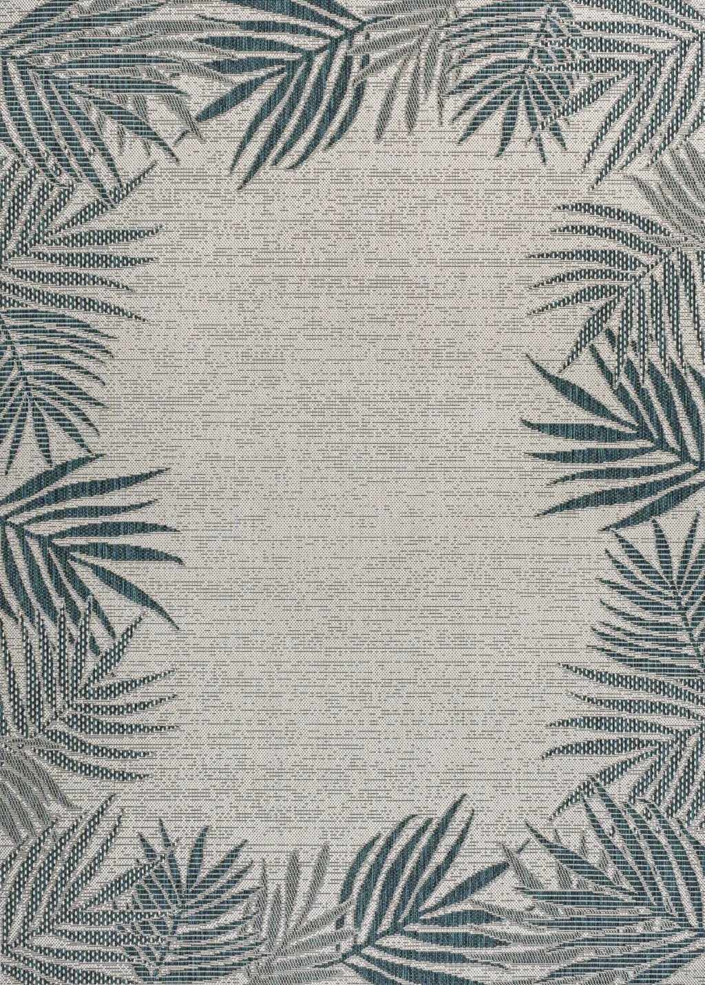 8' X 10' Blue And Cream Floral Indoor Outdoor Area Rug - GreatEagleInc