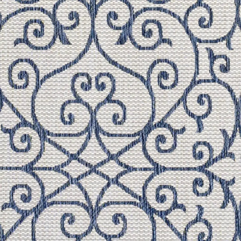8' X 10' Blue And Cream Geometric Indoor Outdoor Area Rug Homeroots Outdoor