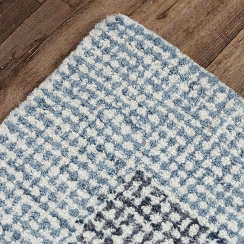 8' X 10' Blue And Dark Blue Wool Striped Hand Tufted Area Rug Homeroots Home Decor