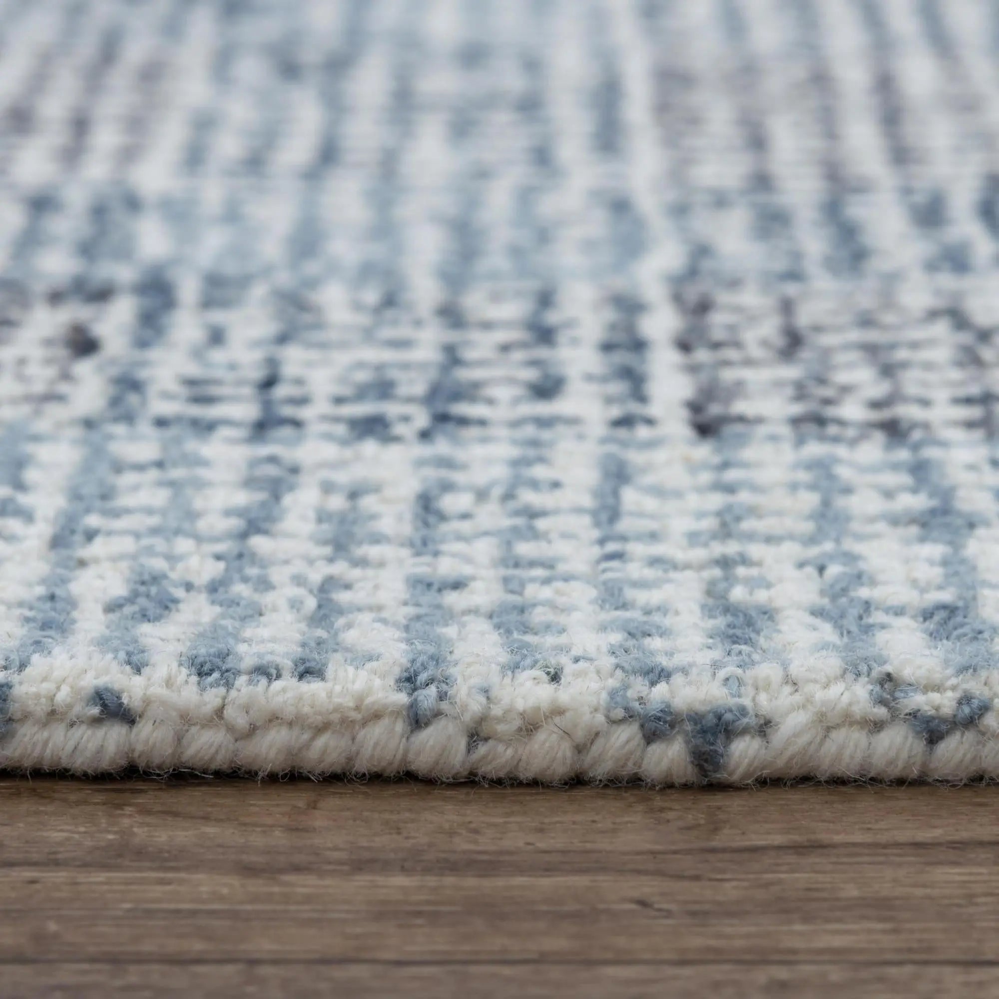 8' X 10' Blue And Dark Blue Wool Striped Hand Tufted Area Rug Homeroots Home Decor