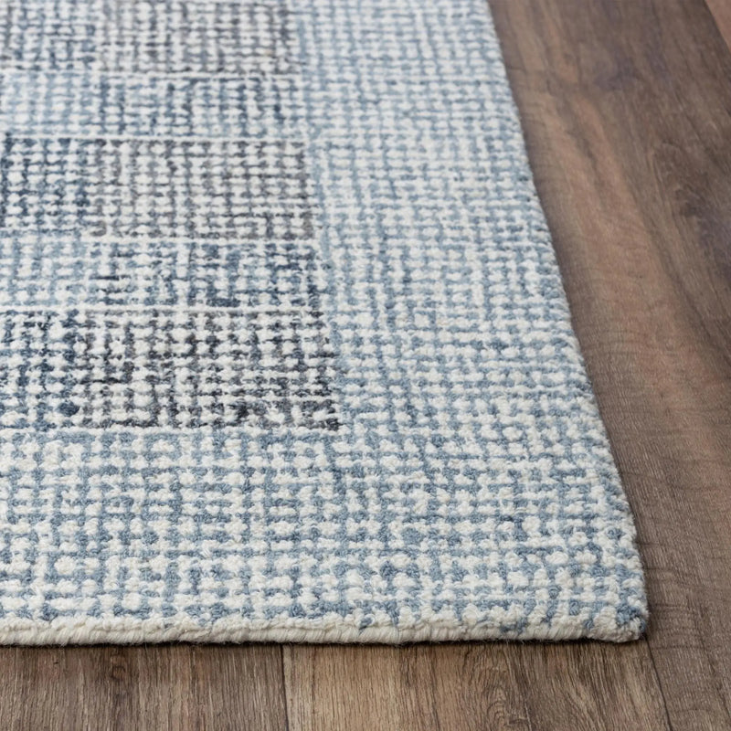 8' X 10' Blue And Dark Blue Wool Striped Hand Tufted Area Rug Homeroots Home Decor