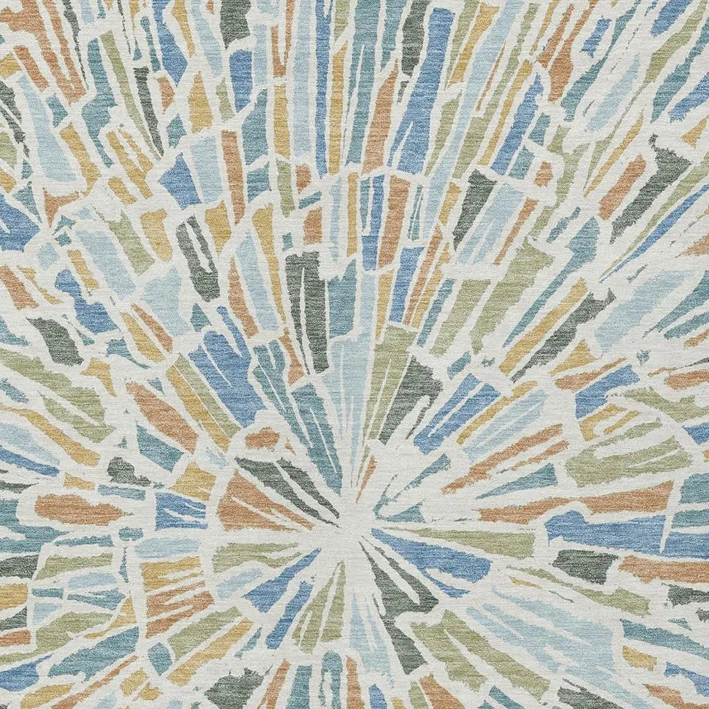 8' X 10' Blue And Denim Blue Abstract Washable Indoor Outdoor Area Rug Homeroots Outdoor
