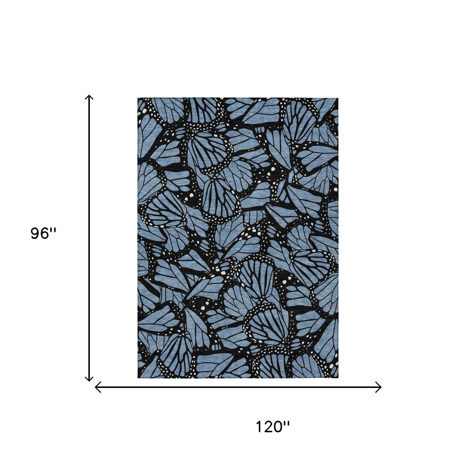 8' X 10' Blue And Denim Blue Animal Print Washable Indoor Outdoor Area Rug Homeroots Outdoor
