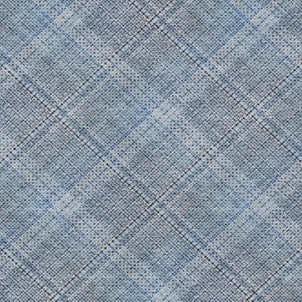 8' X 10' Blue And Denim Blue Plaid Washable Indoor Outdoor Area Rug Homeroots Outdoor