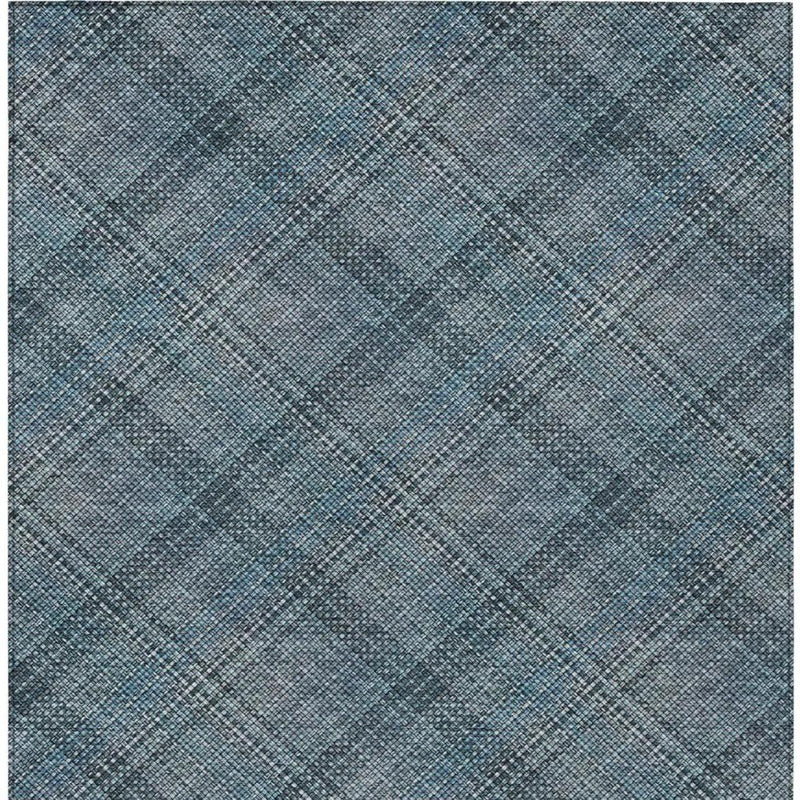 8' X 10' Blue And Graphite Plaid Washable Indoor Outdoor Area Rug Homeroots Outdoor
