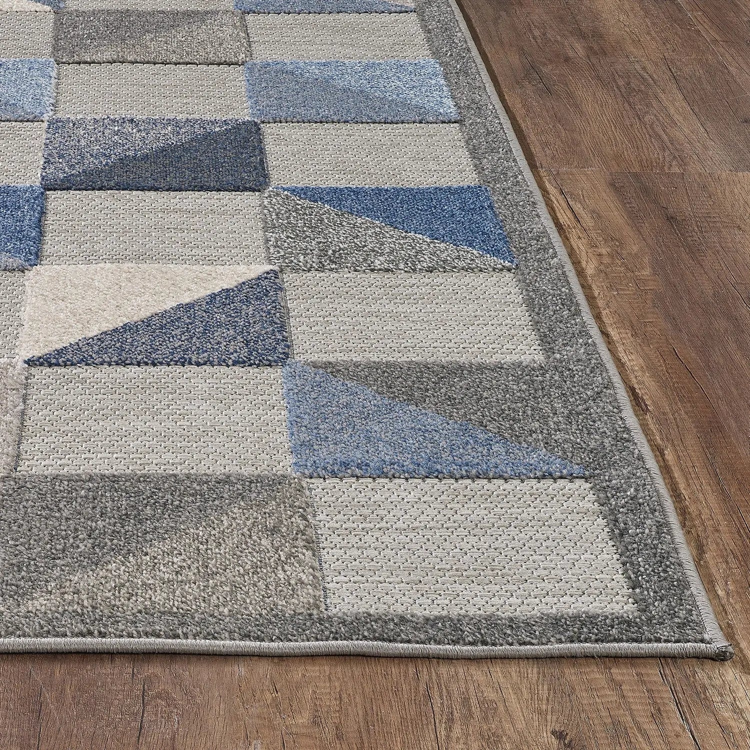 8' X 10' Blue And Gray Geometric Stain Resistant Indoor Outdoor Area Rug Homeroots Outdoor