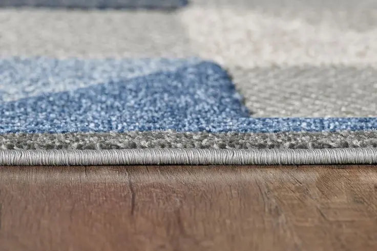 8' X 10' Blue And Gray Geometric Stain Resistant Indoor Outdoor Area Rug Homeroots Outdoor