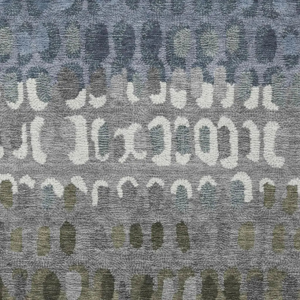 8' X 10' Blue And Gray Geometric Washable Indoor Outdoor Area Rug Homeroots Outdoor