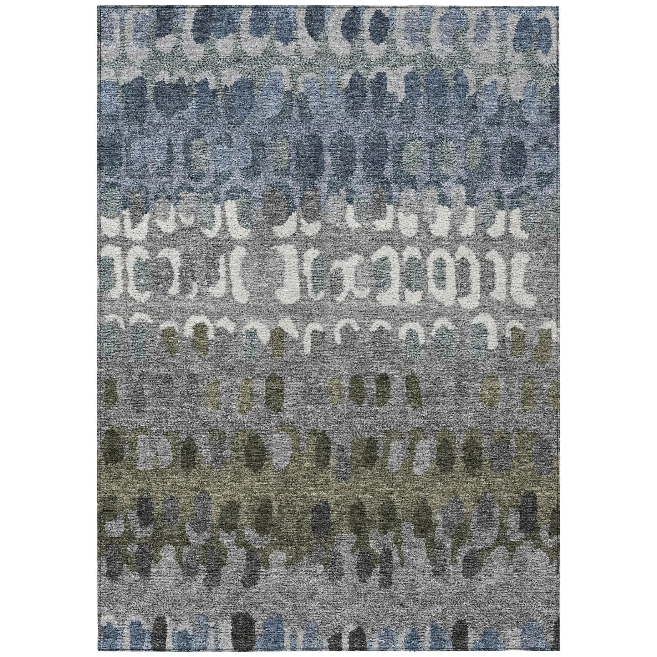 8' X 10' Blue And Gray Geometric Washable Indoor Outdoor Area Rug Homeroots Outdoor