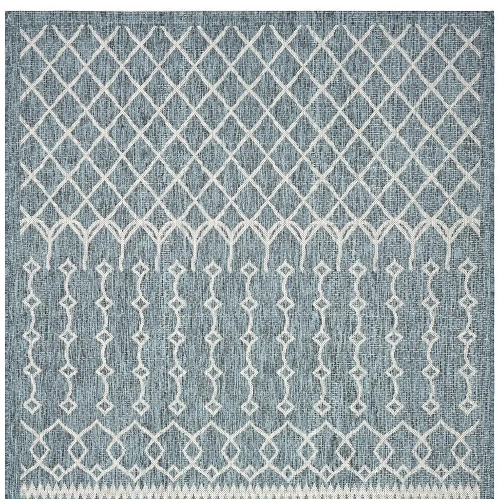 8' X 10' Blue And Gray Indoor Outdoor Area Rug Homeroots Outdoor