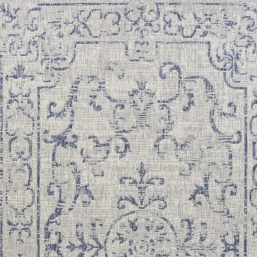 8' X 10' Blue And Gray Indoor Outdoor Area Rug Homeroots Outdoor