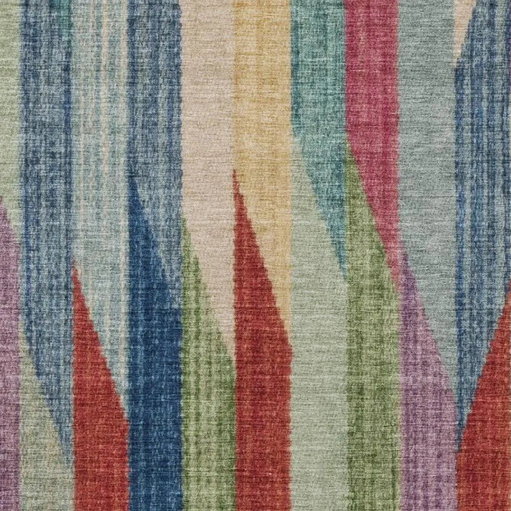8' X 10' Blue And Gray Striped Washable Indoor Outdoor Area Rug Homeroots Outdoor