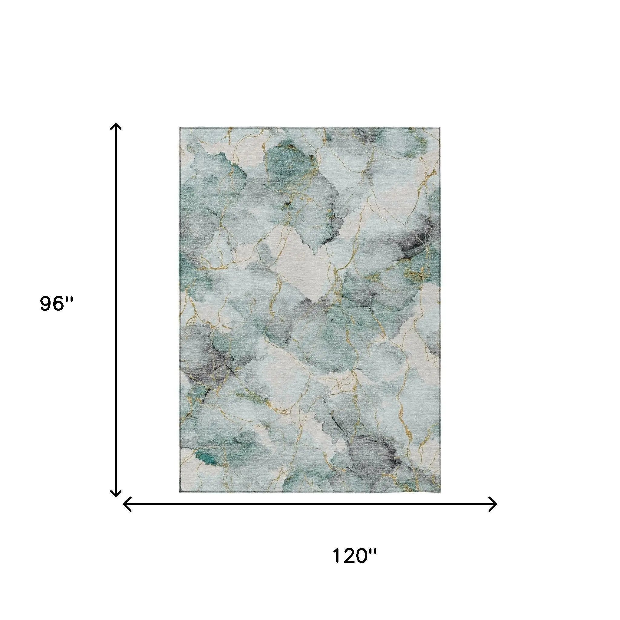 8' X 10' Blue And Ivory Abstract Washable Indoor Outdoor Area Rug Homeroots Outdoor