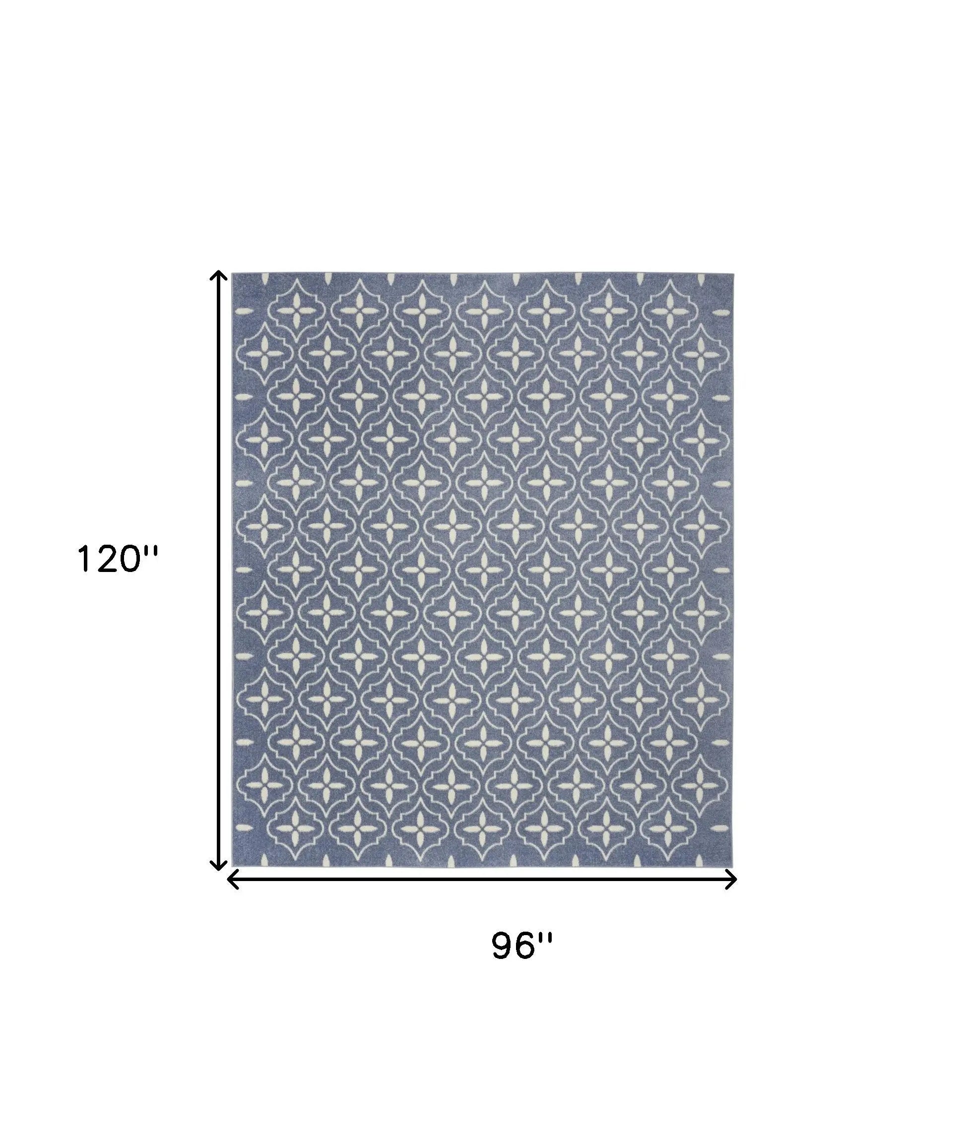 8' X 10' Blue And Ivory Geometric Indoor Outdoor Area Rug Homeroots Outdoor