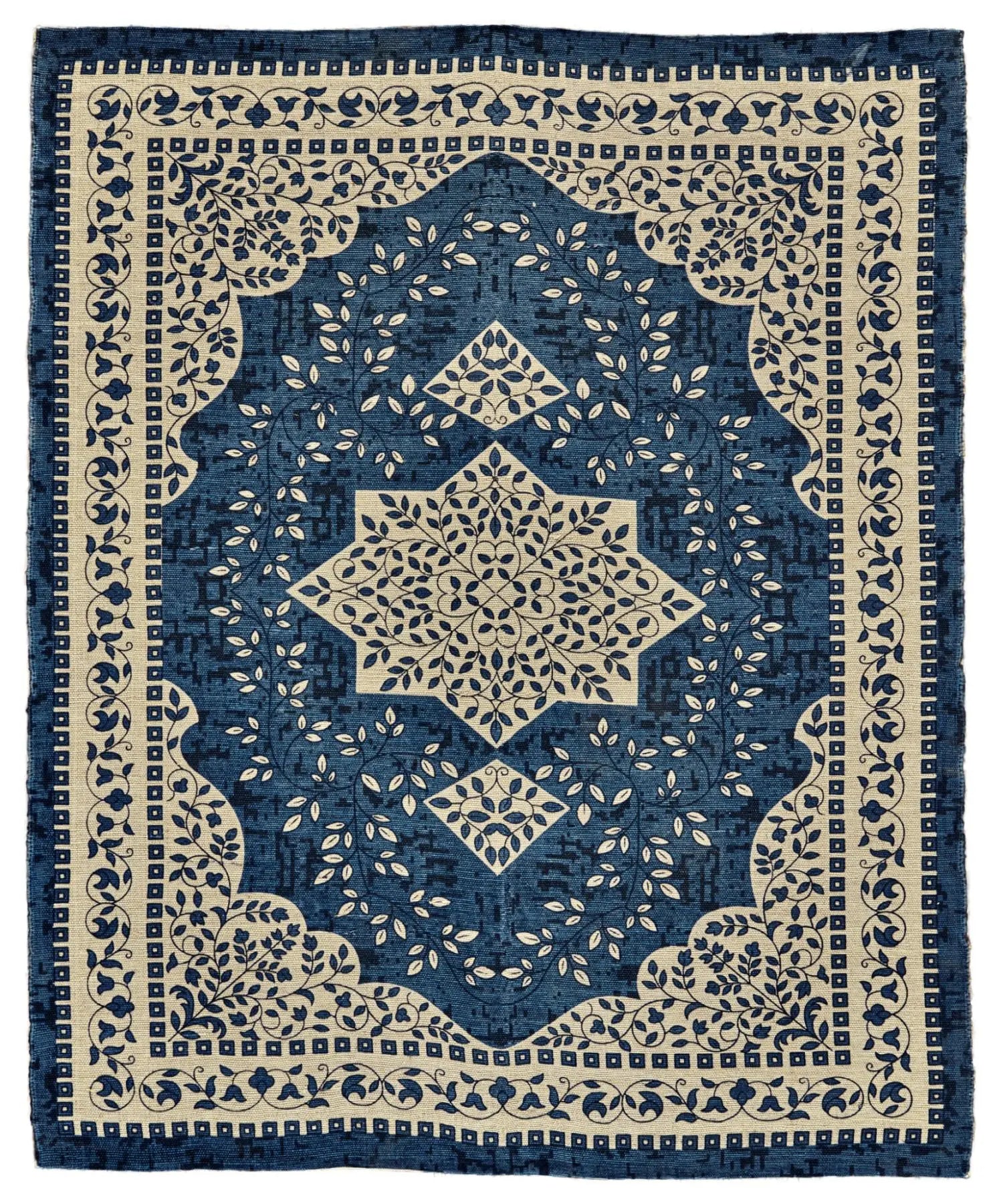 8' X 10' Blue And Ivory Oriental Hand Woven Area Rug Homeroots Home Decor