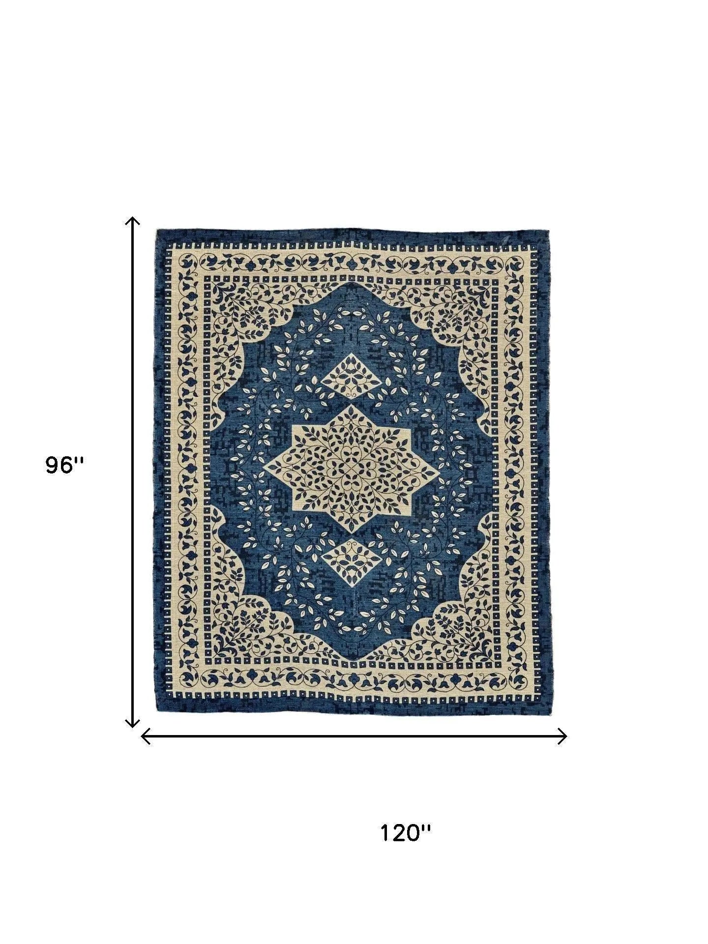 8' X 10' Blue And Ivory Oriental Hand Woven Area Rug Homeroots Home Decor
