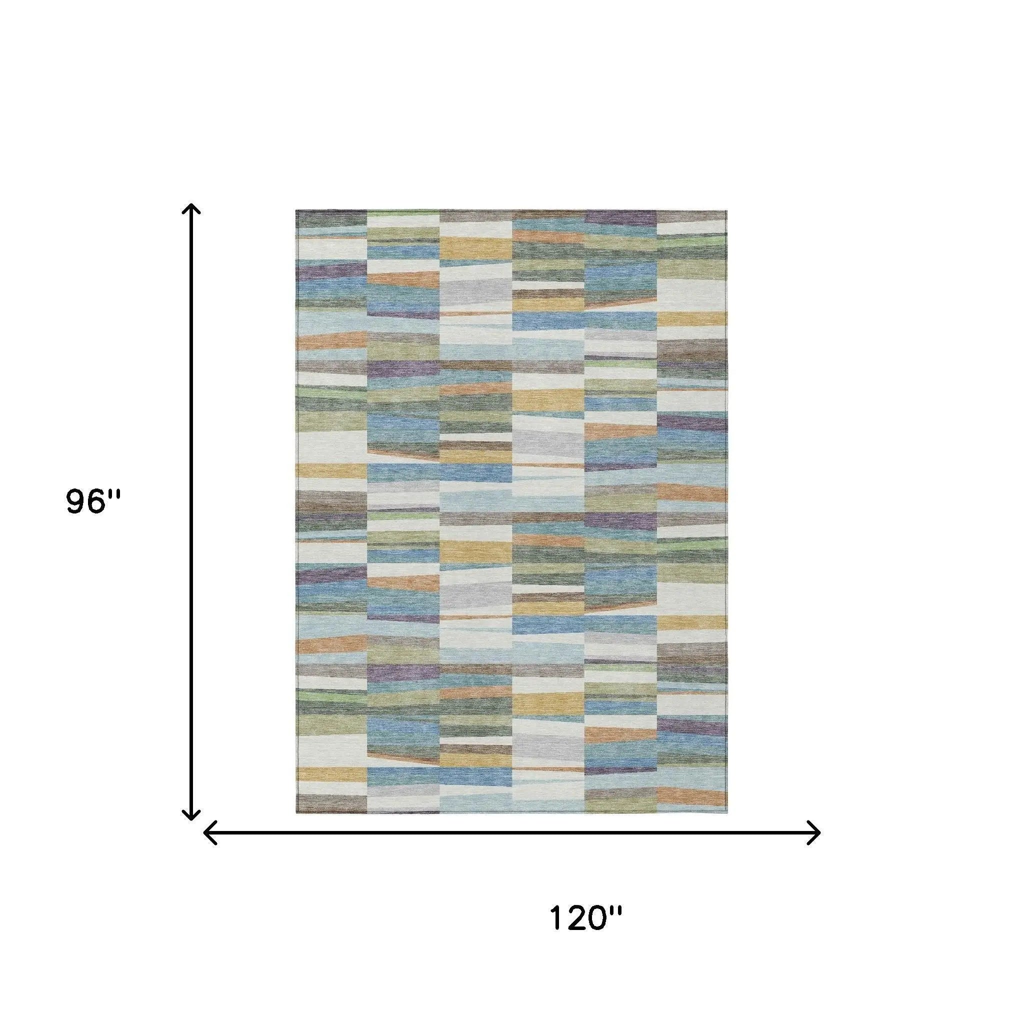 8' X 10' Blue And Ivory Striped Washable Indoor Outdoor Area Rug Homeroots Outdoor