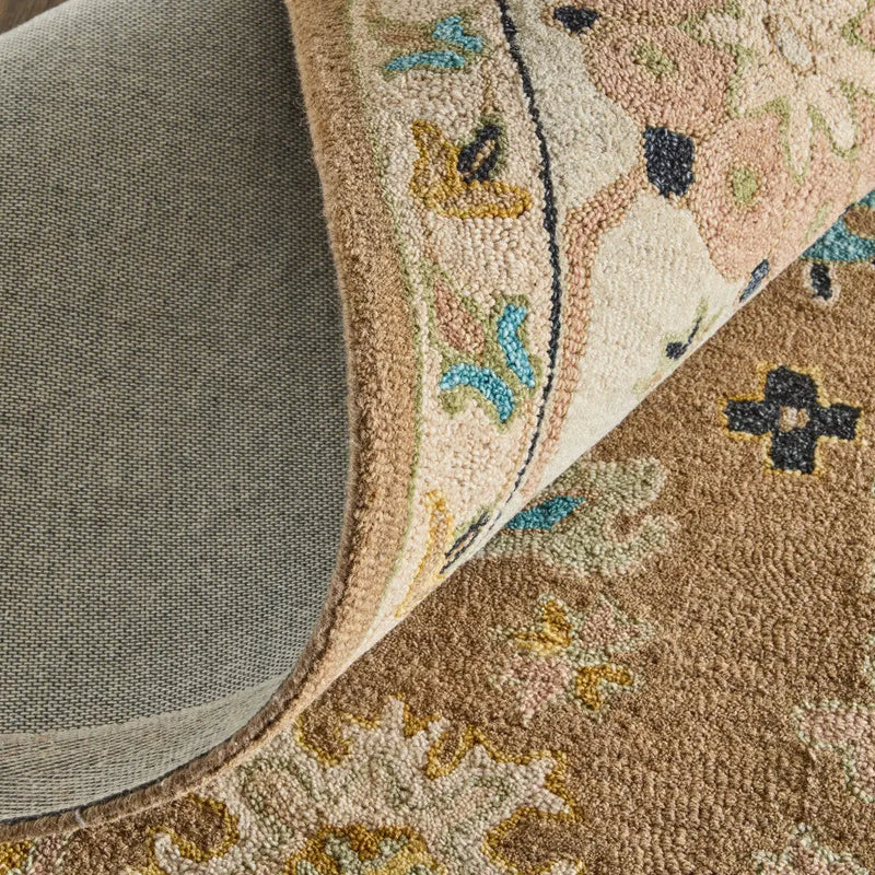 8' X 10' Blue And Ivory Wool Floral Hand Tufted Area Rug Homeroots Home Decor