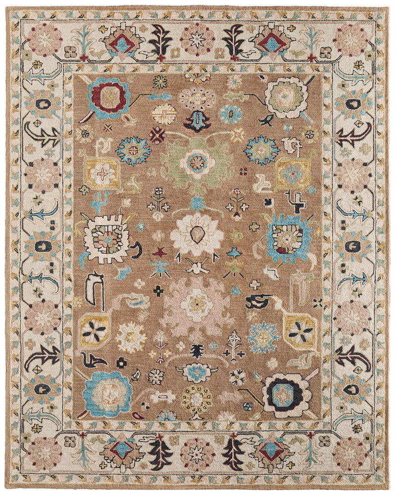 8' X 10' Blue And Ivory Wool Floral Hand Tufted Area Rug Homeroots Home Decor