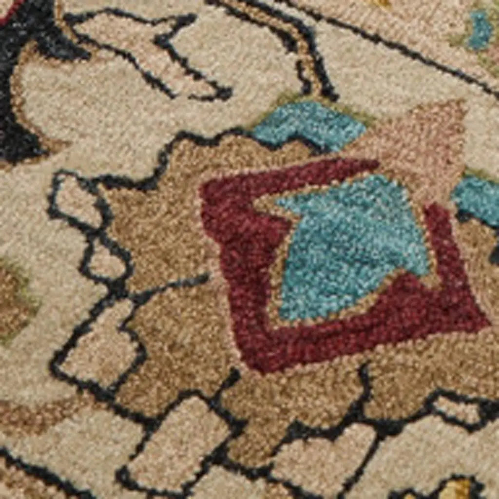 8' X 10' Blue And Ivory Wool Floral Hand Tufted Area Rug Homeroots Home Decor