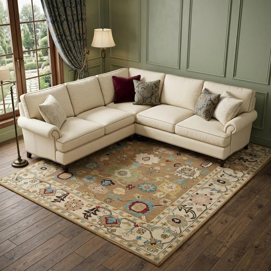 8' X 10' Blue And Ivory Wool Floral Hand Tufted Area Rug Homeroots Home Decor